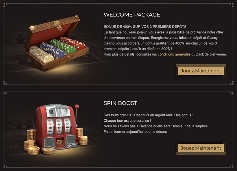 classy slots promotions