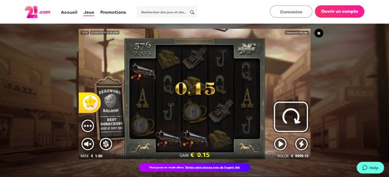 21.com Casino Gaming Process