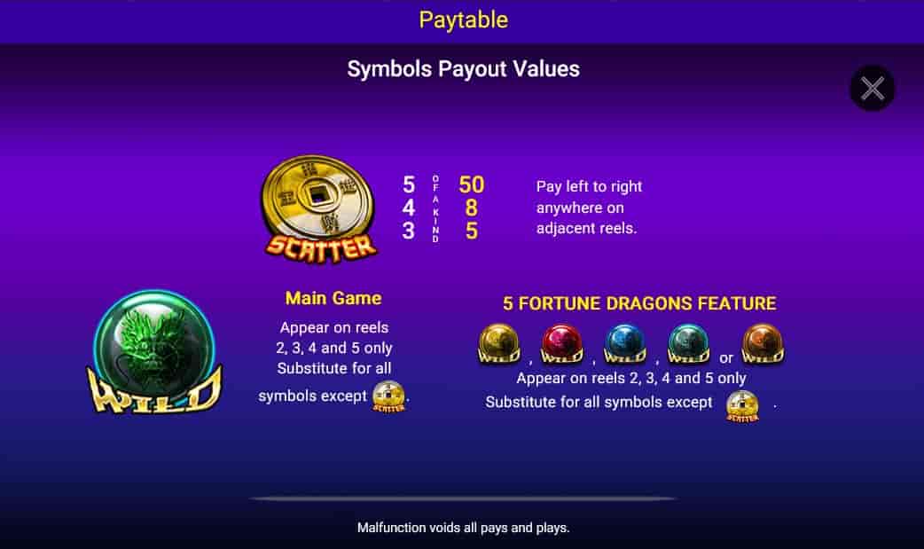 5 Fortune Dragons Slot Screenshot 3