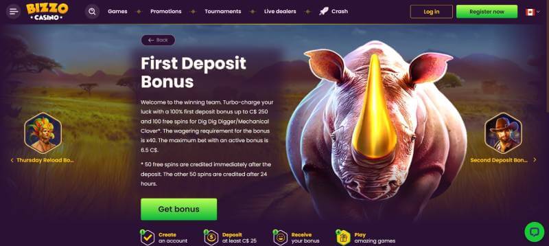 Bizzo Casino First Deposit Bonus