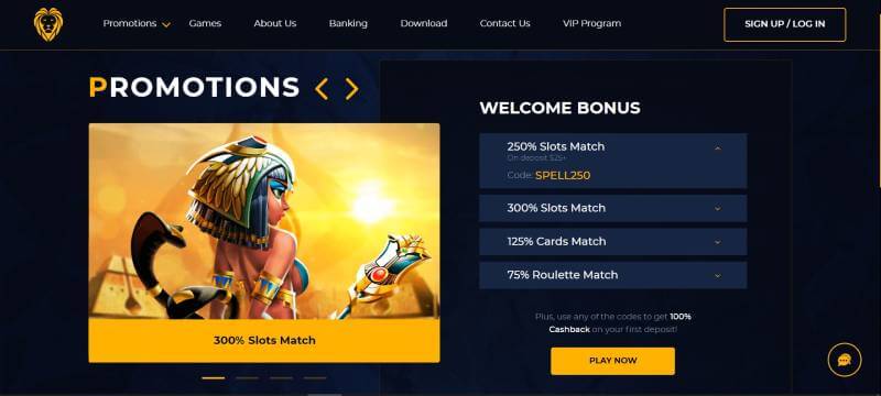 Golden Lion Casino Welcome Bonus