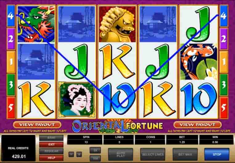 Oriental Fortune slot Screenshot 2